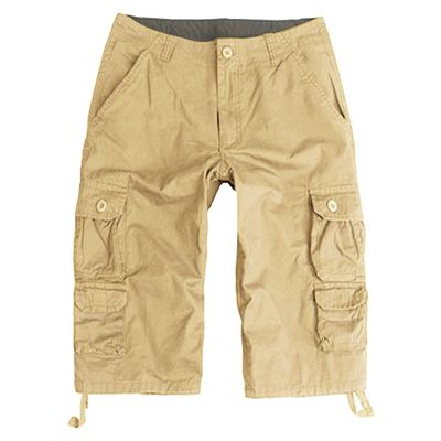 JEsilunmaMY Mens Solid Color Cotton Cargo Shorts Multi-Pocket Casual Capri Shorts Relaxed Fit Outdoor Hiking Long Shorts (Khaki,36)