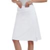 NOOYME 24" Skorts Modest for Women with Pockets Midi Knee Length Athletic Skirts (XXXL, White) view 3