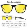 BIRCEN Night Vision Glasses for Driving: HD Anti Glare Metal Frame Men Night Driving Glasses view 4