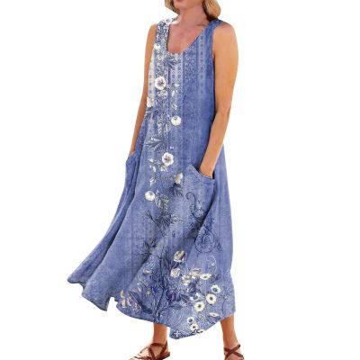 HXHYQKP Women's Linen Clothes Plus Size Dresses for Curvy Women Plus Size Maxi Dress for Women Plus Size Summer Clothes for Women Plus Size Sun Dresses Women Linen Dresses for Women Purple XL