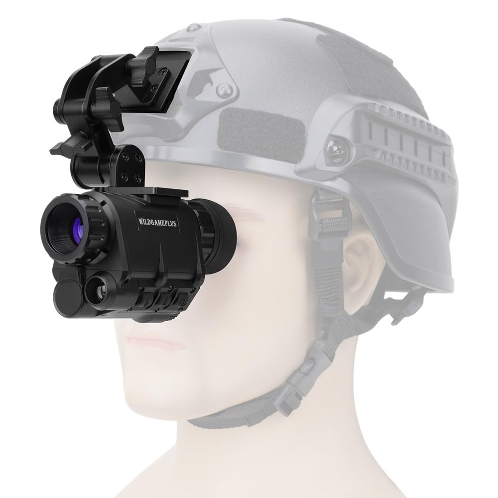 WILDGAMEPLUS 2K 40HZ HD Head Mounted Helmet Night Vision Goggles,984ft Observation Distance WiFi/App Remote Control Waterproof 64GB Storage NVG Monocular with Mount Bracket NVG30