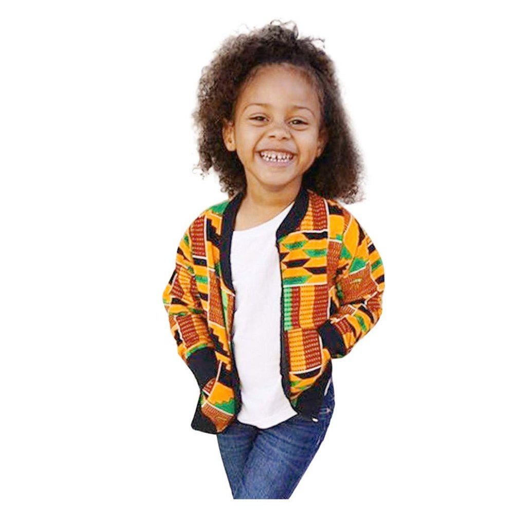 Infant Kids Girls Boys African Dashiki Jacket Coat Toddlers Ethnic tyle Non-Positioned Print (Yellow, 12-18 Months)