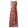 HXHYQKP Plus Size Linen Dress Sun Dresses Women Plus Size Linen Dress Women Tank Dress Plus Size Women Maxi Dress Plus Size Sun Dress Cotton Dresses for Women Casual Summer Plus Red 4XL view 3
