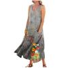 HXHYQKP Plus Size Linen Dresses for Curvy Women Sleeveless Summer Maxi Sun Dresses with Pockets view 1