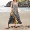HXHYQKP Plus Size Linen Dresses for Curvy Women Sleeveless Summer Maxi Sun Dresses with Pockets view 3