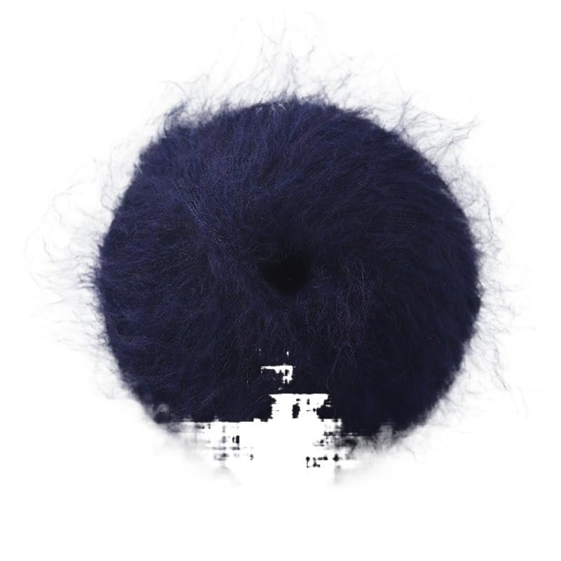 100g Silk Mohair Wool Fine Thread Hand Knitted Scarf Shawl (Color : Navy Blue)