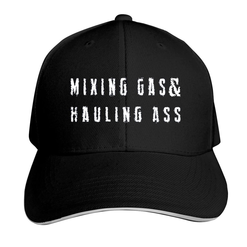 Mixing Gas and Hauling Ass Dad Hat Baseball Cap Adjustable Snapback Hip Hop Cotton Baseball Cap Trucker's Hat Black