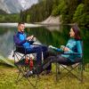 Giantex Camping Chair and Table Set - 3 Pack Folding Beach Chair with Side Table, 2 Cup Holders, Storage Pockets, Carrying Bag, 400 lbs Capacity Hammock Camping Chair for Fishing, Hiking, Picnic, BBQ view 3