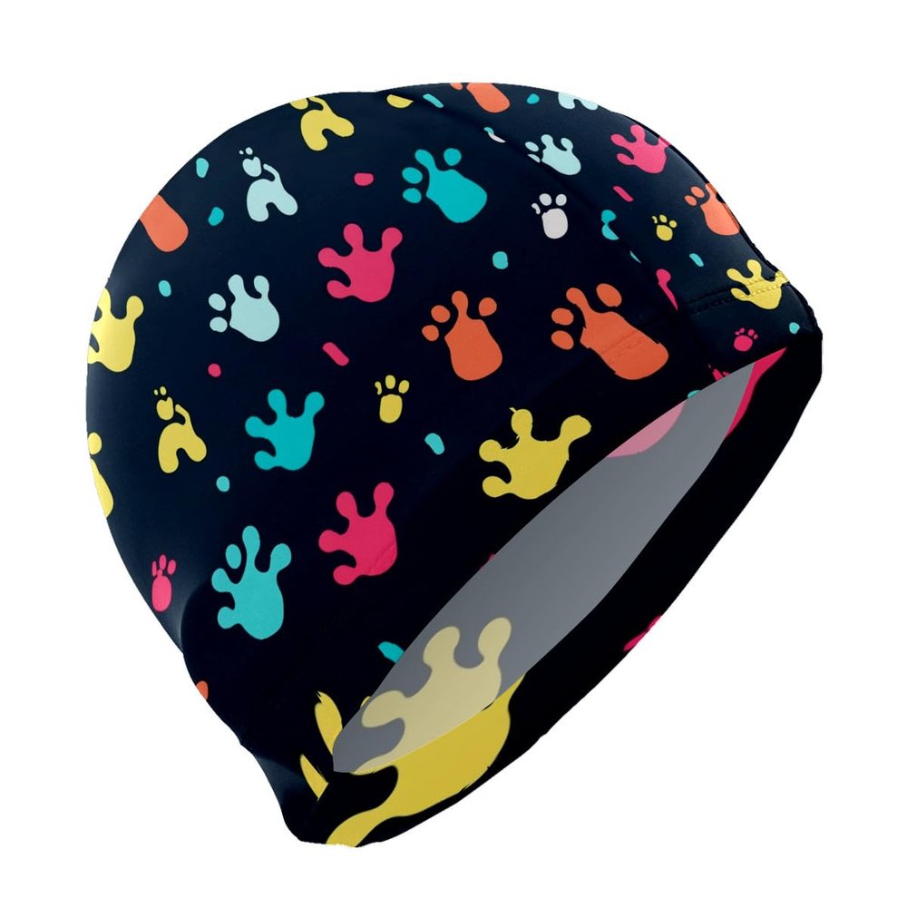 Stylish Printed Swimming Cap Hair Scalp Protection Less Resistance Waterproof for Women Large for Long Hair Men's Swim Cap Ideal for Adults Teens Bone