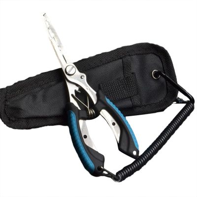 Fish Pliers Ergonomics Anti-slip High-strength Multifunctional Cut Fishing Line Fishing Tied Hooks Pliers Angling Equipment (Color : Blue)