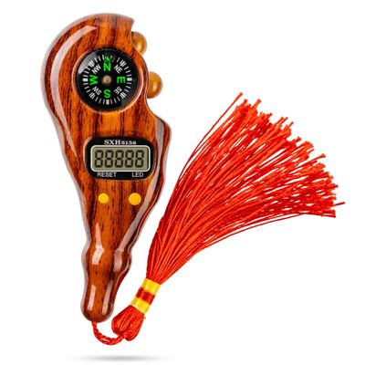 Digital Finger Tasbih with Compass & Night Light - Islamic Prayer Beads Counter, Finger Counter for Dhikr, Meditation, Relaxation, and Healing (Walnut Wood)