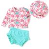 3 Month Baby Girl Long Sleeve Swimsuit Two Piece Rash Guard Set Infant Flamingo Bathing Suit with Hat Swimming Beach Wear 3-6 Months view 1