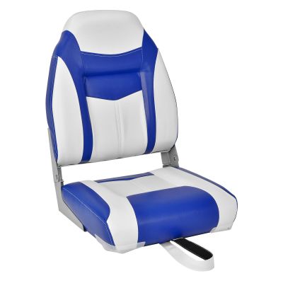 GYMAX Boat Seats Folding High Back with Stainless Steel Screw Included, Fold-Down Boat Captain Chairs for Fishing Yachts