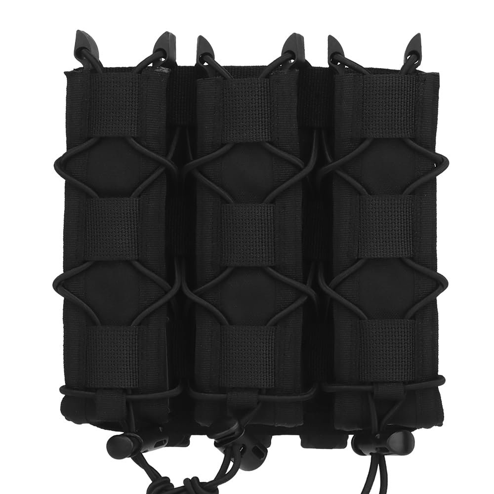 Tactical Triple 9mm Extended Mag Pouch,Quick Pull Pistol Mag Bag,for MP5 MP7 Mag Pouch Holster