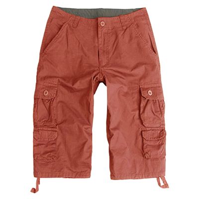 JEsilunmaMY Mens Solid Color Cotton Cargo Shorts Multi-Pocket Casual Capri Shorts Relaxed Fit Outdoor Hiking Long Shorts (Orange,29)