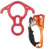 50KN Rescue Figure 8 Descender High Strength Aluminum Alloy Hand Ascender with Ergonomic Rubber Handle Strong Rappelling Gear Equipment for Rock Climbing Tree Arborist Rescue Mountaineering Caving view 1