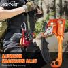 50KN Rescue Figure 8 Descender High Strength Aluminum Alloy Hand Ascender with Ergonomic Rubber Handle Strong Rappelling Gear Equipment for Rock Climbing Tree Arborist Rescue Mountaineering Caving view 2