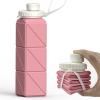 BEAUTAIL Collapsible Water Bottles 20.6oz, Silicone Foldable Portable Travel Water Bottle, BPA-Free, Leakproof Reusable for Traveling Camping Hiking Cycling Yoga Sports Outdoor, 1 Pack (Pink) view 1