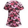 Cute Cartoon Print Women's Scrub Tops with Designs Stretchy Plus Size Nursing Uniforms Scrubs Shirts with Pockets view 2