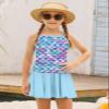 Girls Swimsuit Mermaid Bathing Suits 9-10 Tankini Sets Criss-Cross Adjustable Strap Summer Beach Two Piece Swimwear Size 10 view 2