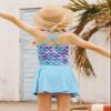 Girls Swimsuit Mermaid Bathing Suits 9-10 Tankini Sets Criss-Cross Adjustable Strap Summer Beach Two Piece Swimwear Size 10 view 4