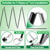 Aluminum Tent Poles Replacement - Pre-Assembled Tent Poles Stakes, Fits Both Female and Male Ends - Lightweight Tent Pole Repair Kit for Hiking Camping Backpacking Tent, 16FT 3IN view 2