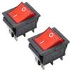 Ganasome 2 Pcs KCD4 Rocker Switch - 6 Pin DPDT 2 Position, AC 250V 10A 125V 16A, Green Light for Car, Motorcycle & Boat view 1