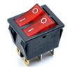 GANASOME 2 Pcs KCD4 Rocker Switch - AC 250V 16A 125V 20A, 6P Terminals, Double SPST 2 Way, Panel Mount with Red Light for Boat & Marine Equipment view 2