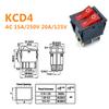 GANASOME 2 Pcs KCD4 Rocker Switch - AC 250V 16A 125V 20A, 6P Terminals, Double SPST 2 Way, Panel Mount with Red Light for Boat & Marine Equipment view 4
