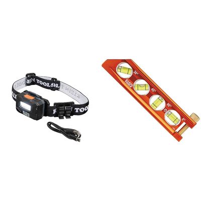 Klein Tools 56049 Rechargeable Headlamp/LED Lights & 935AB4V Level