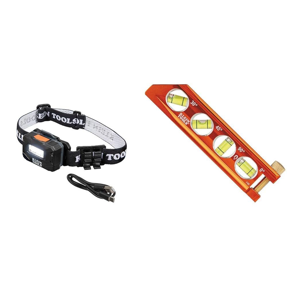 Klein Tools 56049 Rechargeable Headlamp/LED Lights & 935AB4V Level