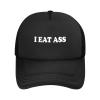 NineFit Basics I Eat Ass Trucker Hats Sun Hats Mesh UV Protection for Outdoor Sports Cap Black view 1