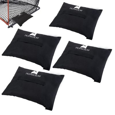 MOPHOEXII Sports Net Sandbags,All Sport Sandbags for Baseball Nets, Soccer Goals, Golf Nets, Football Nets, Hockey Nets,Weighted Anchor Bags-Black 4 Pack