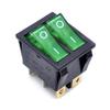 Ganasome 2 Pcs KCD4 Rocker Switch - AC 250V 16A 125V 20A, 6P Terminals, Double SPST 2 Way, Panel Mount with Green Light for Boat & Marine Equipment view 2