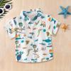 AIMAOMI Toddler Boys awaiian Shirt Kids Short Sleeve Button Down T Shirts Little Boy Beach Clothes Print (Sky Blue, 4-5 Years) view 2