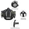 Yzpacc Airsoft Mask with Goggles, Foldable Half Face Airsoft Mesh Mask with Ear Protection for Paintball Shooting Cosplay CS Game view 3