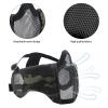 Yzpacc Airsoft Mask with Goggles, Foldable Half Face Airsoft Mesh Mask with Ear Protection for Paintball Shooting Cosplay CS Game view 4