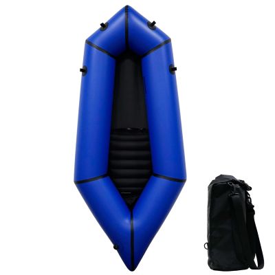 JUSTOOP Lightweight Packrafts, TPU Inflatable Kayak for Flat Water Rafting Camping Trip/Fishing/Water Adventures, Blue, 1 Person Packraft, 330lb Weight Capacity