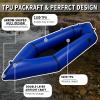 JUSTOOP Lightweight Packrafts, TPU Inflatable Kayak for Flat Water Rafting Camping Trip/Fishing/Water Adventures, Blue, 1 Person Packraft, 330lb Weight Capacity view 2