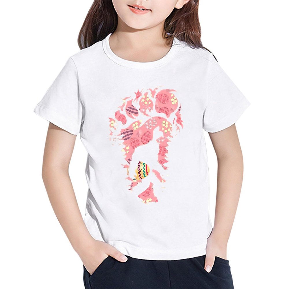 AIMAOMI Easter Girls Shirt for Toddler Boy Birthday Outfits Short Sleeve Tshirt Birthday Gift for Girls 2~7 (White, 4-6 Years)