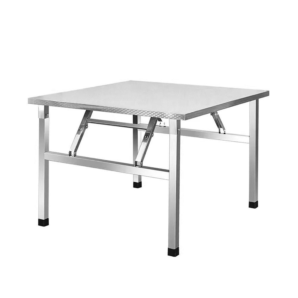 zxhrybh Folding Camping Table, Stainless Steel Camp Table/Dining Table/Camping Table, for Kitchen, Dining Room, Outdoor (Size : 23.6x21.6in/60x55cm)