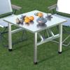 zxhrybh Folding Camping Table, Stainless Steel Camp Table/Dining Table/Camping Table, for Kitchen, Dining Room, Outdoor (Size : 23.6x21.6in/60x55cm) view 2