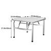 zxhrybh Folding Camping Table, Stainless Steel Camp Table/Dining Table/Camping Table, for Kitchen, Dining Room, Outdoor (Size : 23.6x21.6in/60x55cm) view 3