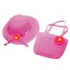 2 Pcs Girls Tea Party traw Sun Hat and Purse Set Kids Party Gift Sunflower Flower Sun Hat traw (Hot Pink, One Size) view 1