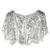 EUBUY Women 1920s Shawl Sequin Beaded Shawls and Wraps for Evening Dresses Chiffon Shawl Sparkly Scarf view 1