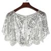 EUBUY Women 1920s Shawl Sequin Beaded Shawls and Wraps for Evening Dresses Chiffon Shawl Sparkly Scarf view 2
