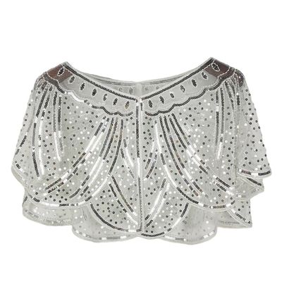 EUBUY Women 1920s Flapper Shawl Sequins Beaded Vintage Shawl Wrap Dressy Shawls and Wraps for Evening Wear