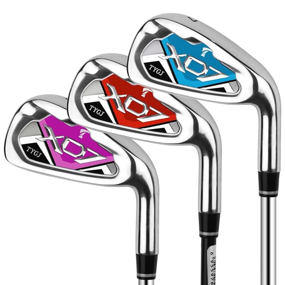#7 Golf Club Iron for Men Women Beginners Golf Swing Practice with Graphite/Steel Shaft (Purple,with Graphite Shaft)