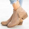HINDOLA Ankle Boots for Women Casual Slip On Low Heel Chunky Stacked Heel Side Zipper Western Booties Dress Short Boots Shoes view 2