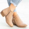HINDOLA Ankle Boots for Women Casual Slip On Low Heel Chunky Stacked Heel Side Zipper Western Booties Dress Short Boots Shoes view 4